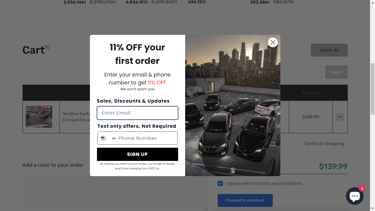 How to apply Kocf coupon code